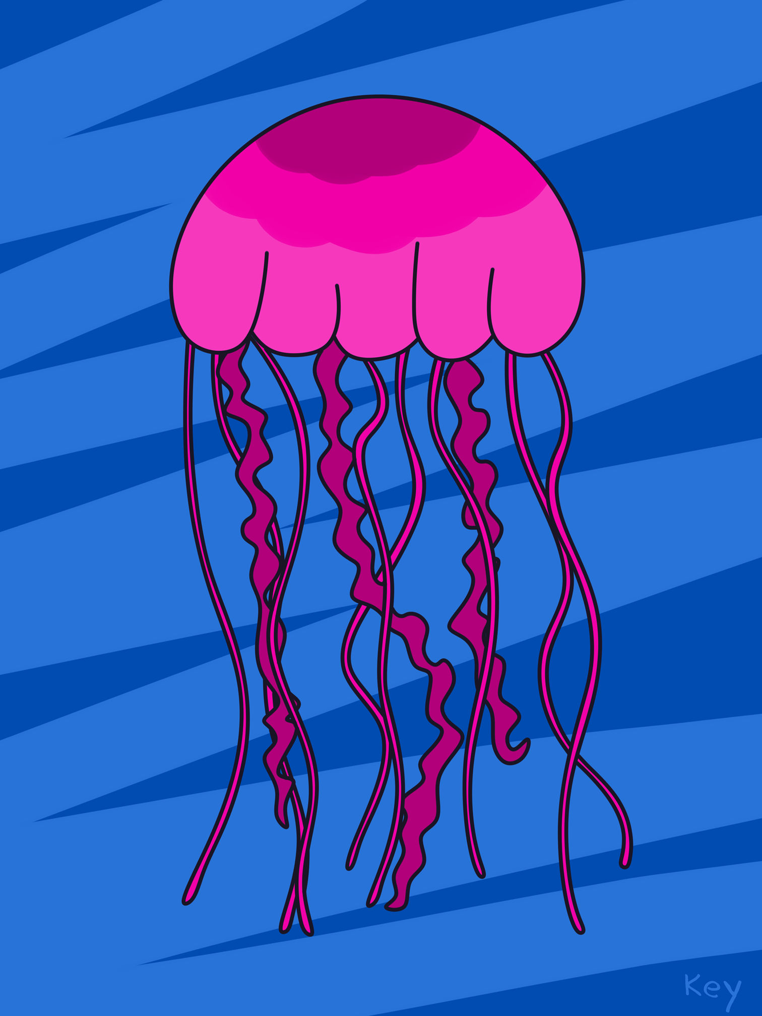 funky cartoony jellyfish