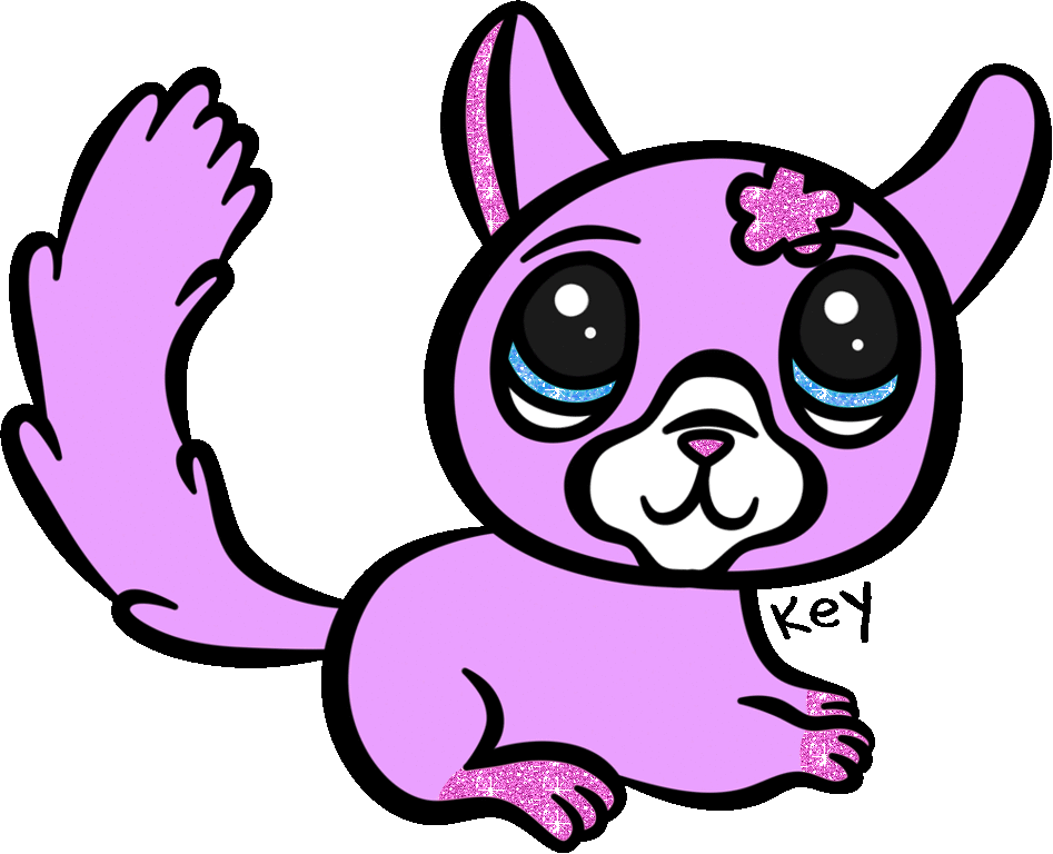 a Littlest Pet Shop chinchilla with animated glitter