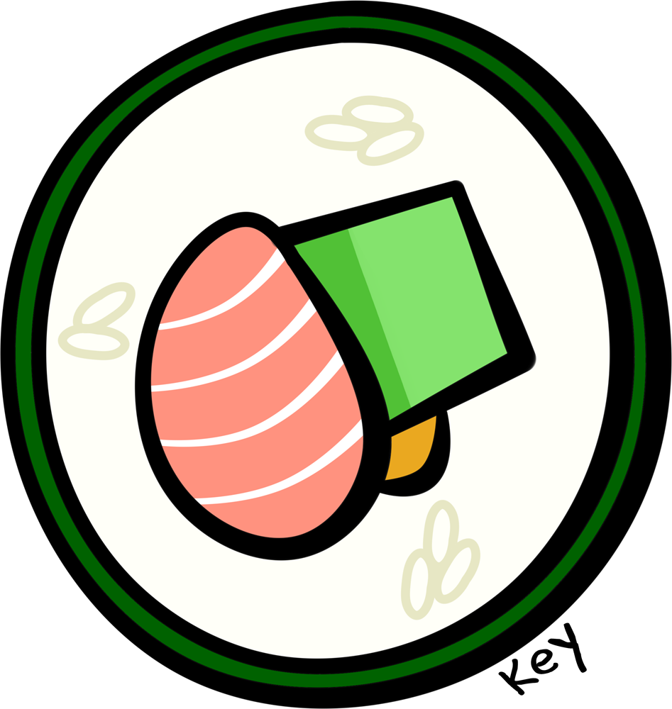a cross-section of a sushi roll