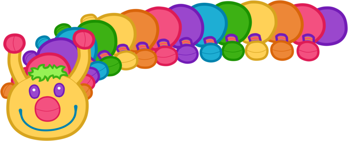 a long plush rainbow caterpillar
