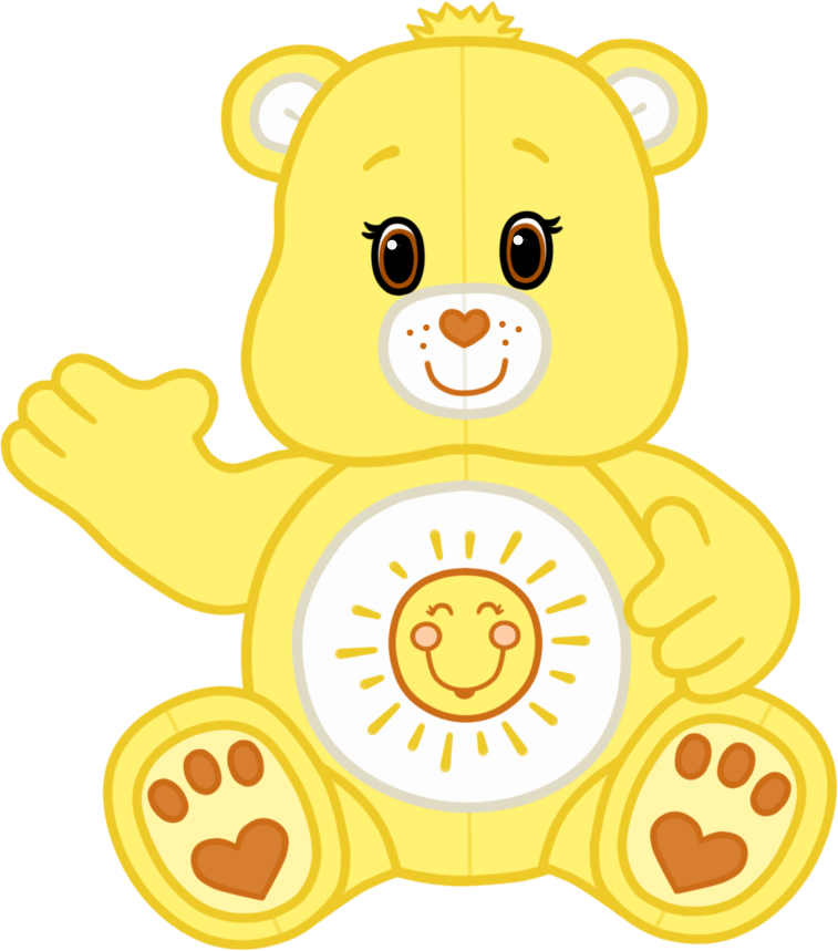 a plush of the Care Bears character, Funshine Bear