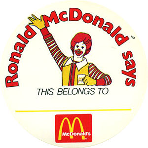 Ronald McDonald sticker