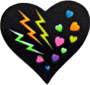neon heart sticker
