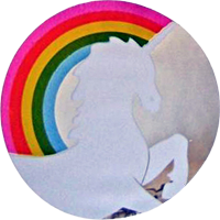 shiny round unicorn sticker