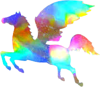 a shiny iridescent unicorn