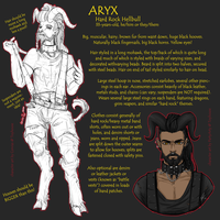 Aryx ref sheet with art by Corvias and PartyArty