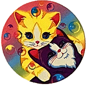 Lisa Frank: kittens and bubbles