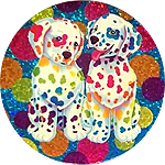 Lisa Frank: rainbow-spotted dalmations