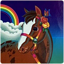 Lisa Frank: horse with flowers