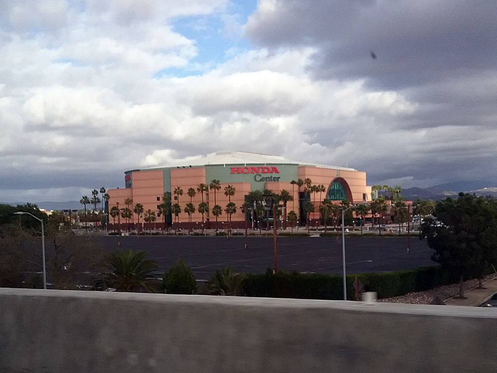 a snapshot of The Honda Center in Anaheim, California