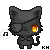 Dancing black kitty with an eyepatch