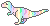 a tiny rainbow tyrannosaurus rex